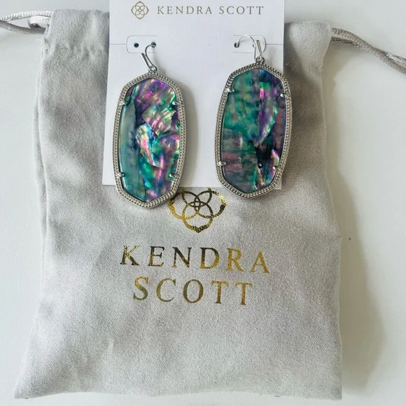 Kendra Scott Iridescent Shell Earrings with Silver - Picture 1 of 1